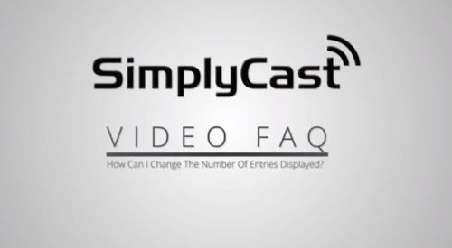 SimplyCast - How Do I Change the Number of Entries Displayed?